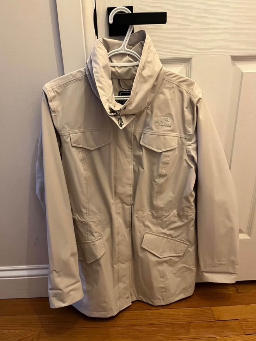 The North Face Cinched Waist Cream Rain Jacket